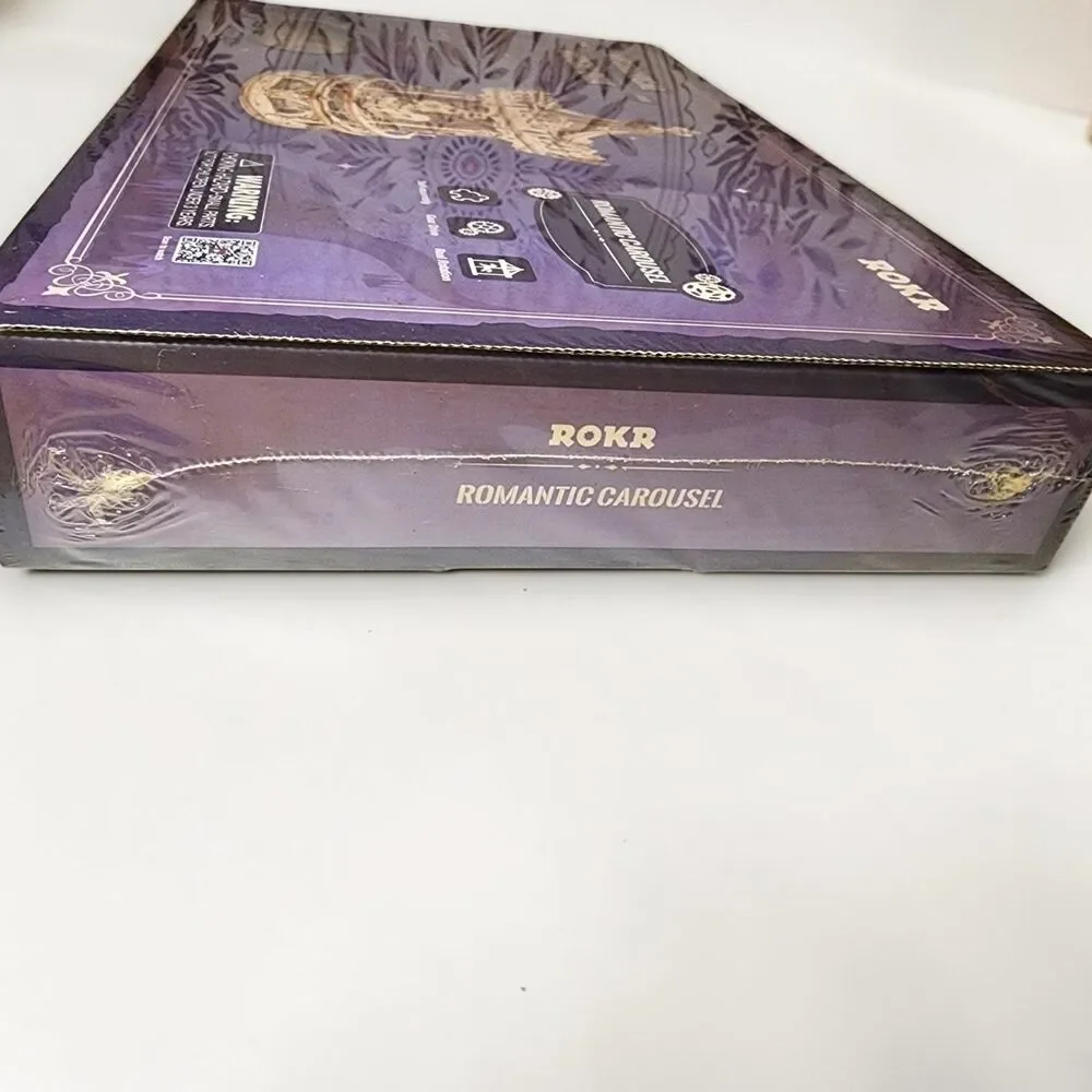 ROKR Romantic Carousel AMK62 3D Wooden Puzzle Mechanical Music Box DIY Model Kit